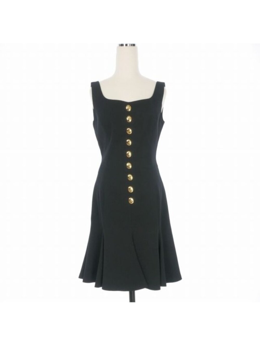 Dior Square Neck Sleeveless Dress Mini Black M